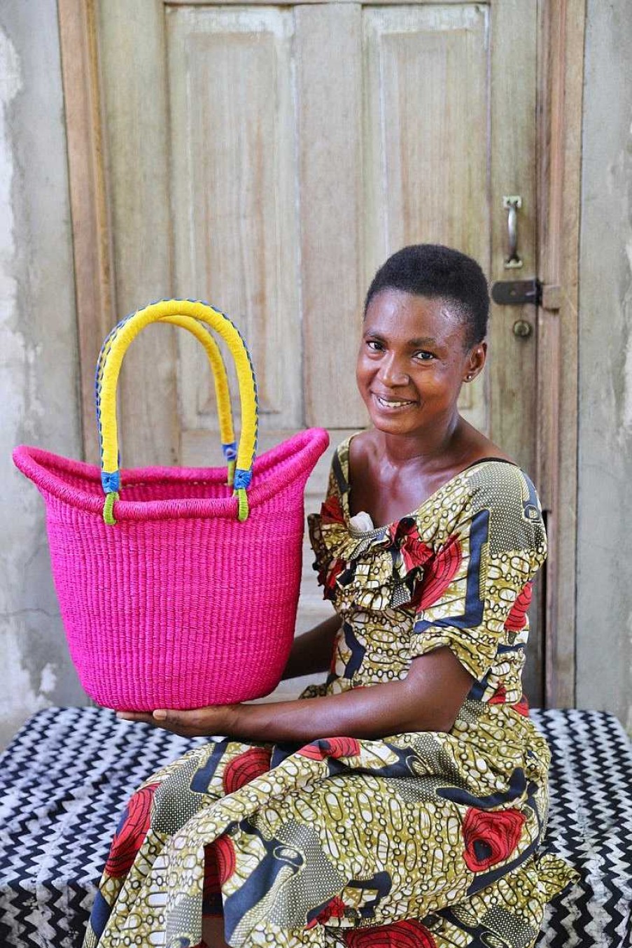 Einkaufskorbe Baba Tree | Dip Dyed Nyariga Basket (Medium) Von Afia Adukbillah